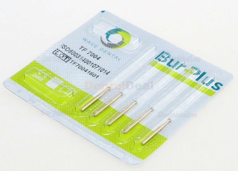 10Pcs WAVE Dental TF 7004 High Speed Drill Trimming Finishing Round Carbide Burs